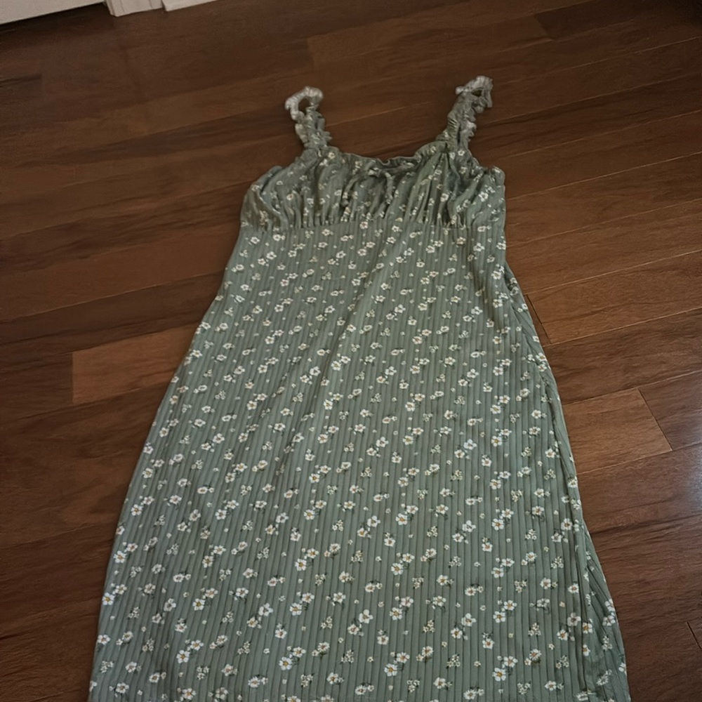 Green Floral Mini Dress